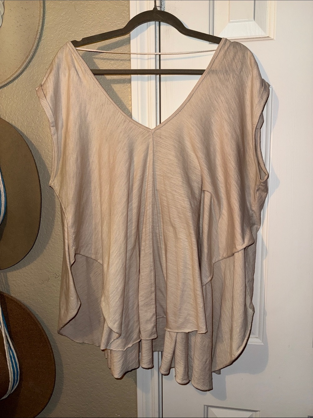 Free People We The Free Oversized V Neck Dolman High Low Top M